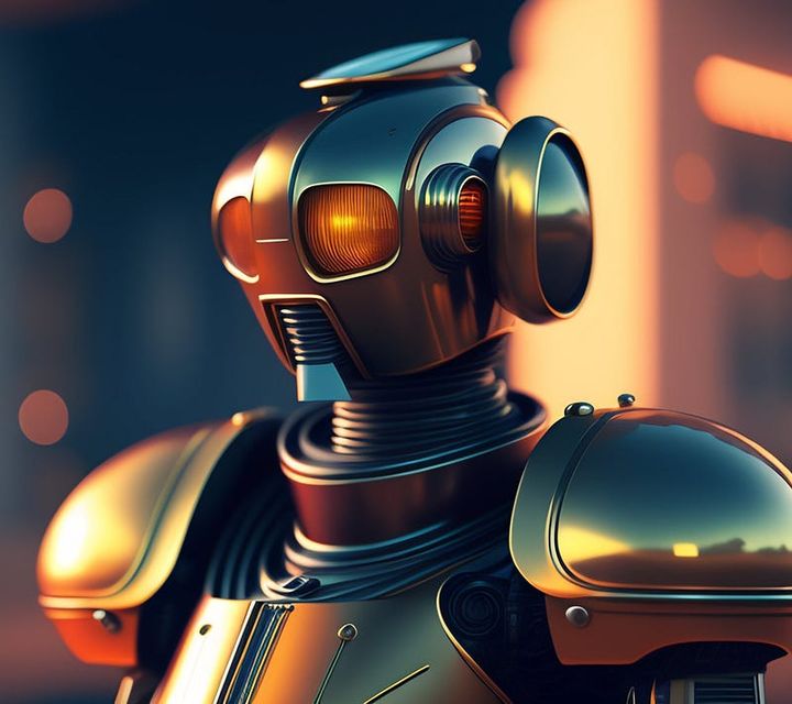 An illustration of bender, a robot from futurama as an artist painter